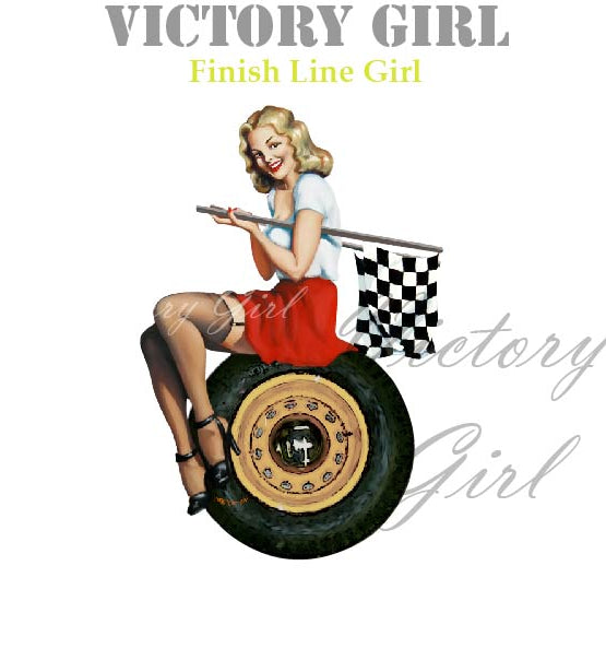 Finish Line Girl - No Background Vinyl Decal Sticker