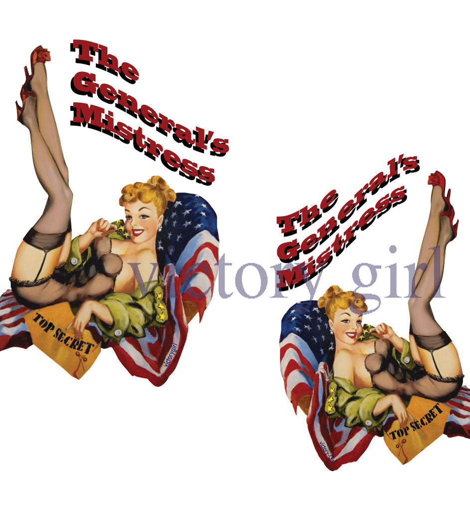 General's Mistress Nose Art Vinyl Decal Sticker