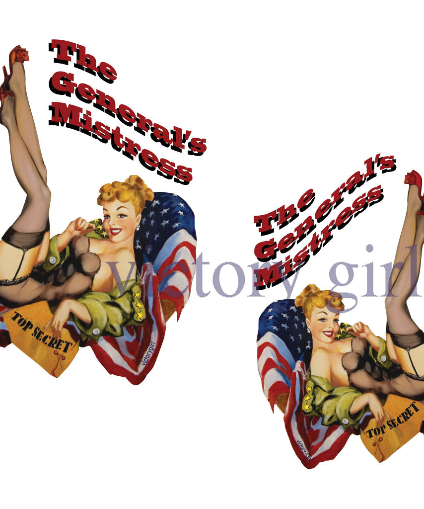 General's Mistress Nose Art Vinyl Decal Sticker
