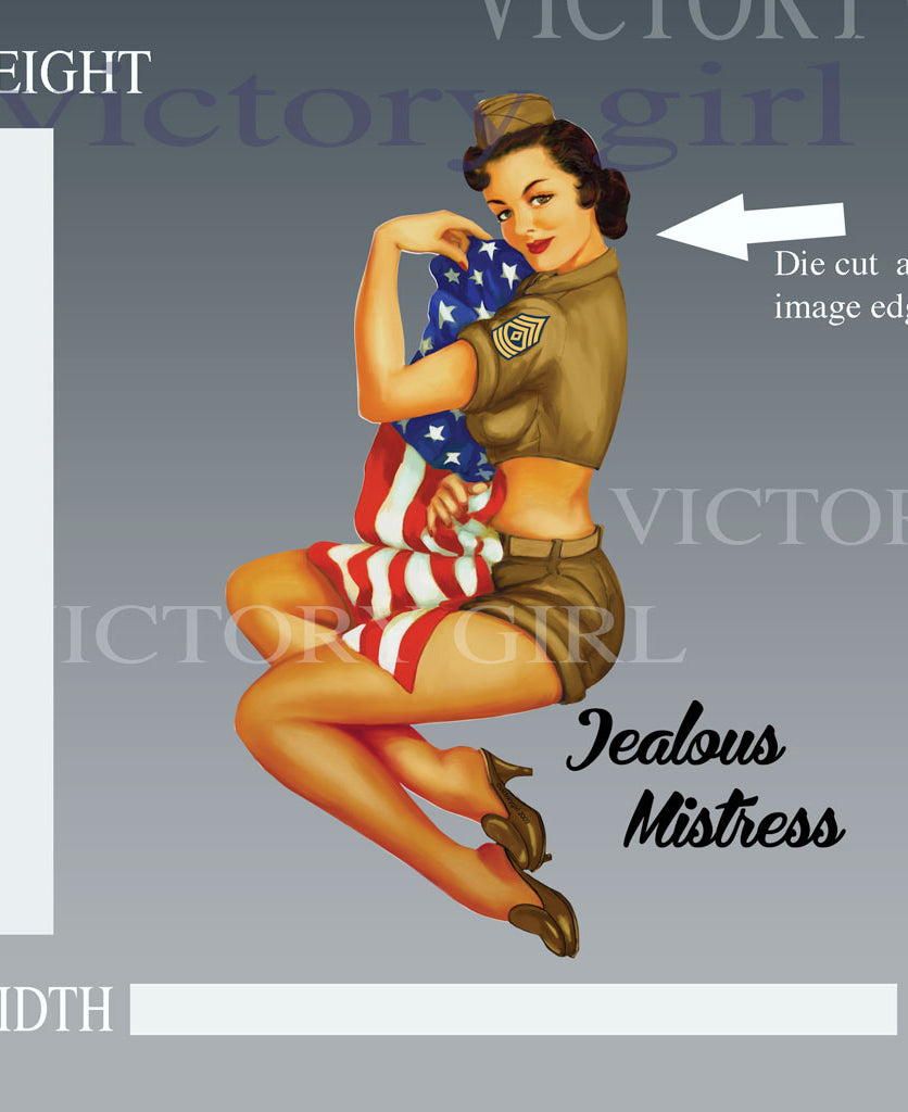 Jealous Mistress - TAN Fatigues No Background Vinyl Decal Sticker