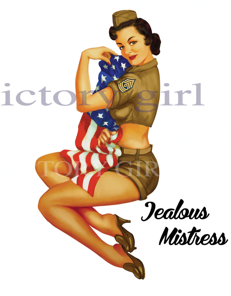 Jealous Mistress - TAN Fatigues No Background Vinyl Decal Sticker