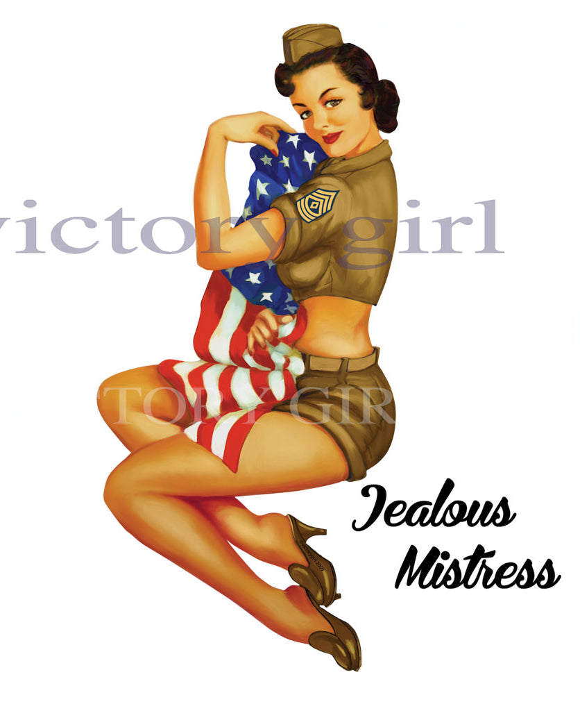 Jealous Mistress - TAN Fatigues No Background Vinyl Decal Sticker