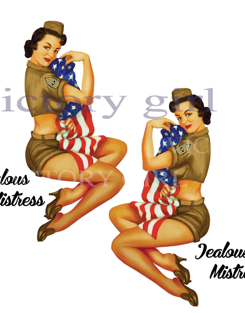 Jealous Mistress - TAN Fatigues No Background Vinyl Decal Sticker