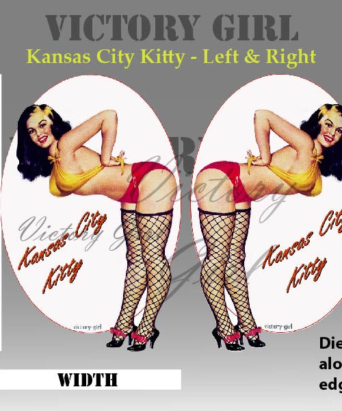 Kansas City Kitty Nose Art Vinyl Decal Sticker