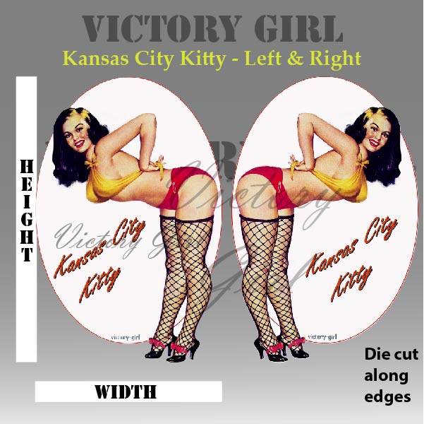 Kansas City Kitty Nose Art Vinyl Decal Sticker