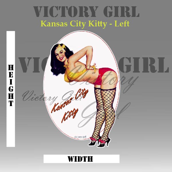 Kansas City Kitty Nose Art Vinyl Decal Sticker