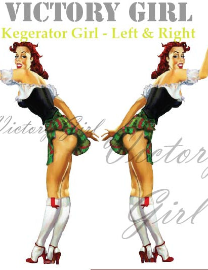 Kegerator Girl Nose Art Vinyl Decal Sticker