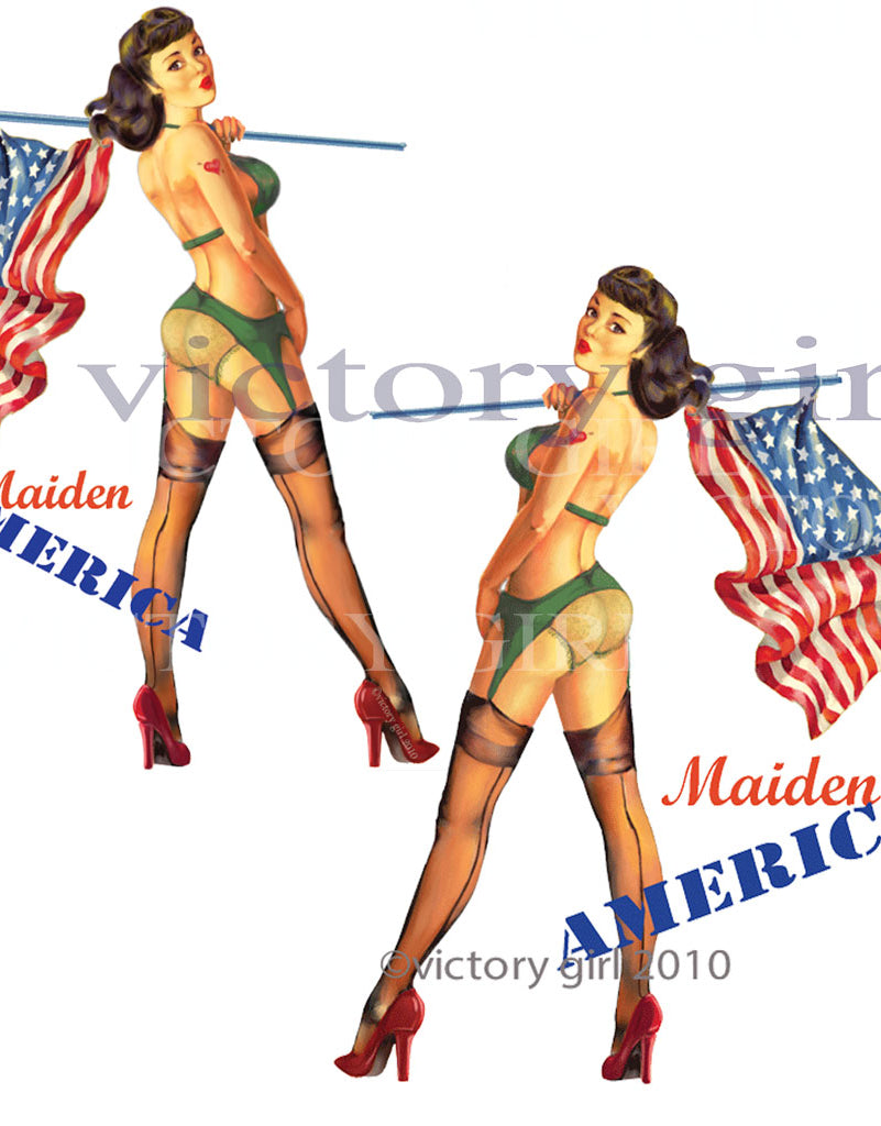 Maiden America Nose Art Vinyl Decal Sticker