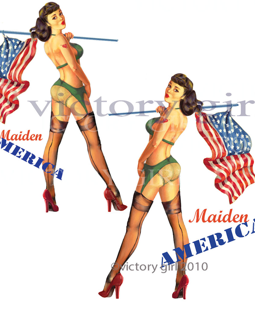 Maiden America Nose Art Vinyl Decal Sticker