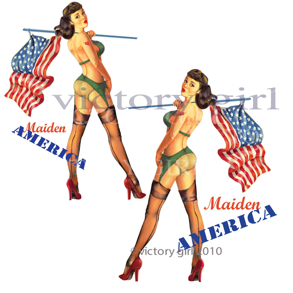 Maiden America Nose Art Vinyl Decal Sticker