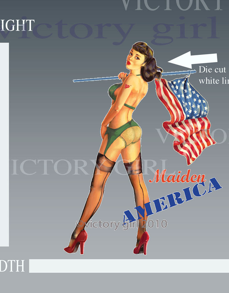 Maiden America Nose Art Vinyl Decal Sticker