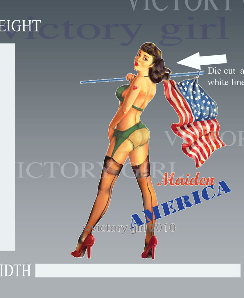 Maiden America Nose Art Vinyl Decal Sticker