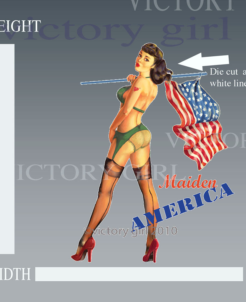 Maiden America Nose Art Vinyl Decal Sticker