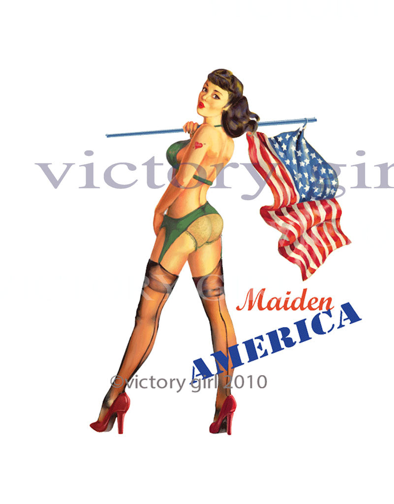 Maiden America Nose Art Vinyl Decal Sticker