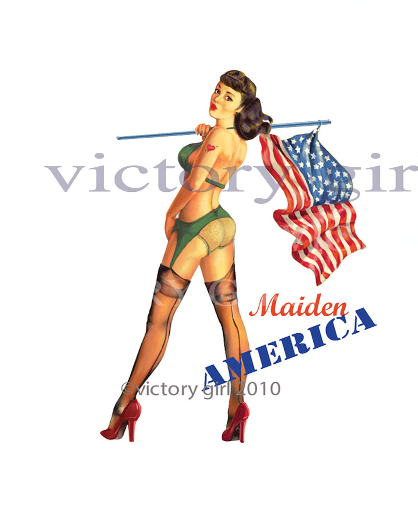 Maiden America Nose Art Vinyl Decal Sticker