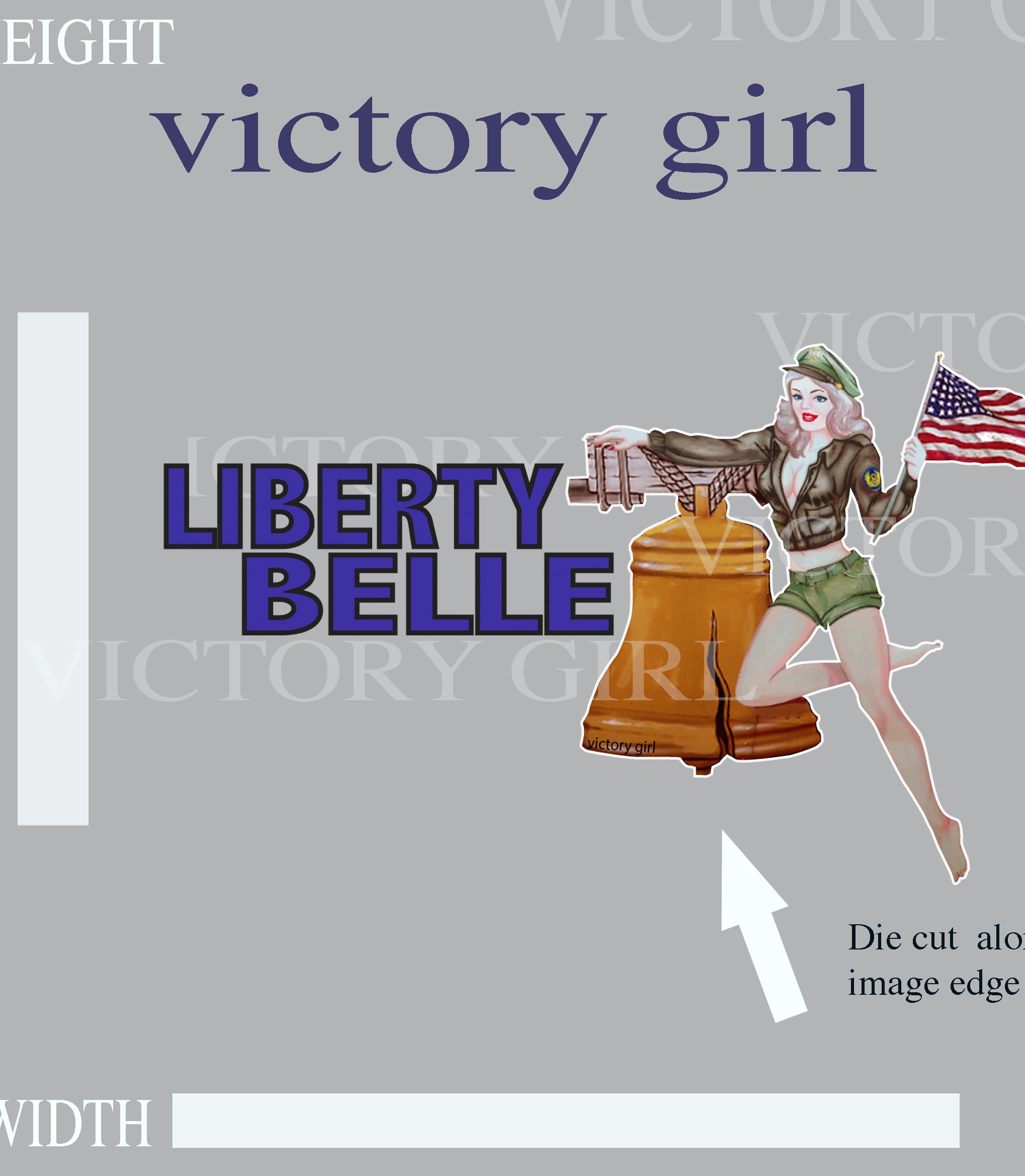 Liberty Belle Nose Art Vinyl Decal Sticker