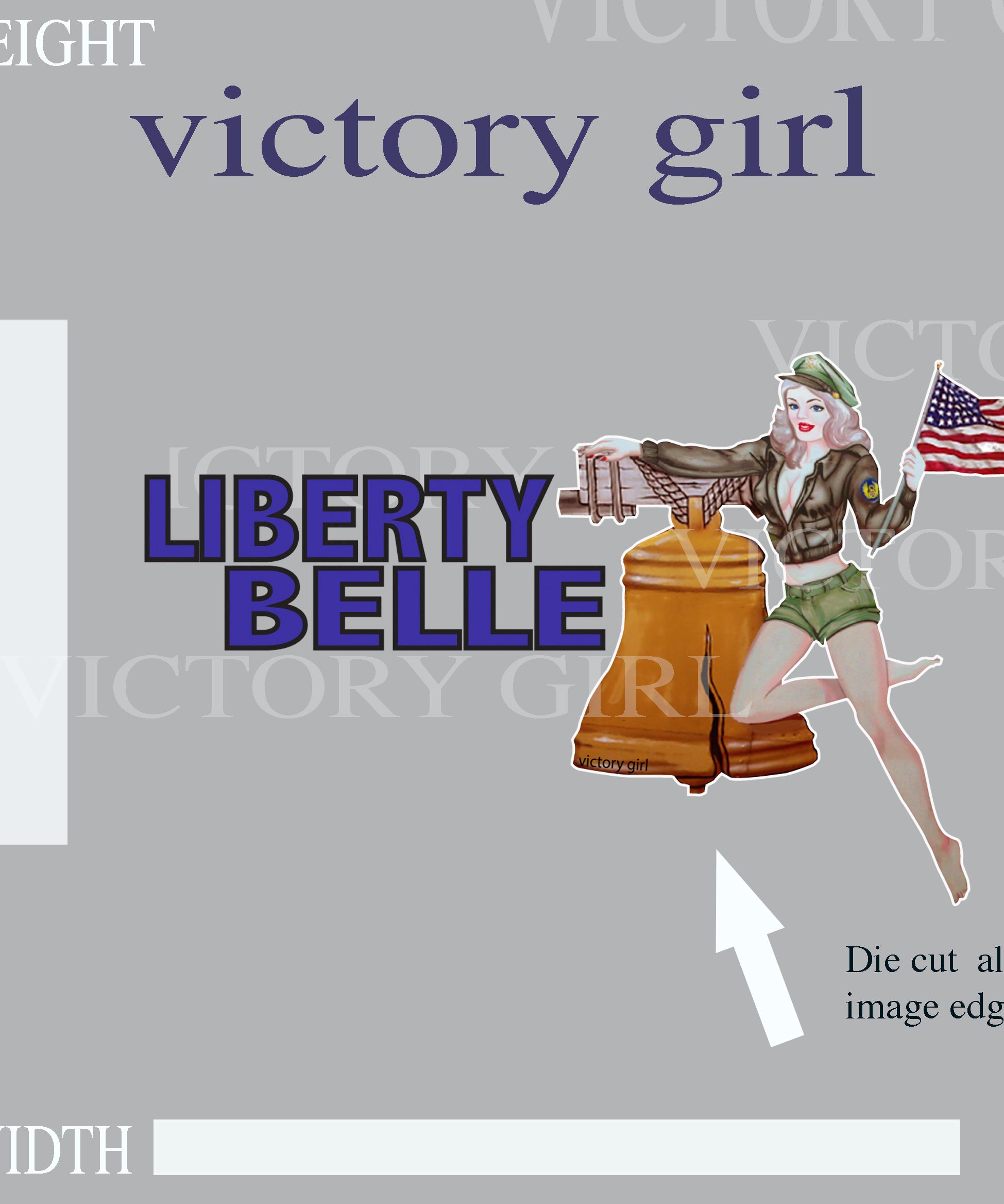 Liberty Belle Nose Art Vinyl Decal Sticker