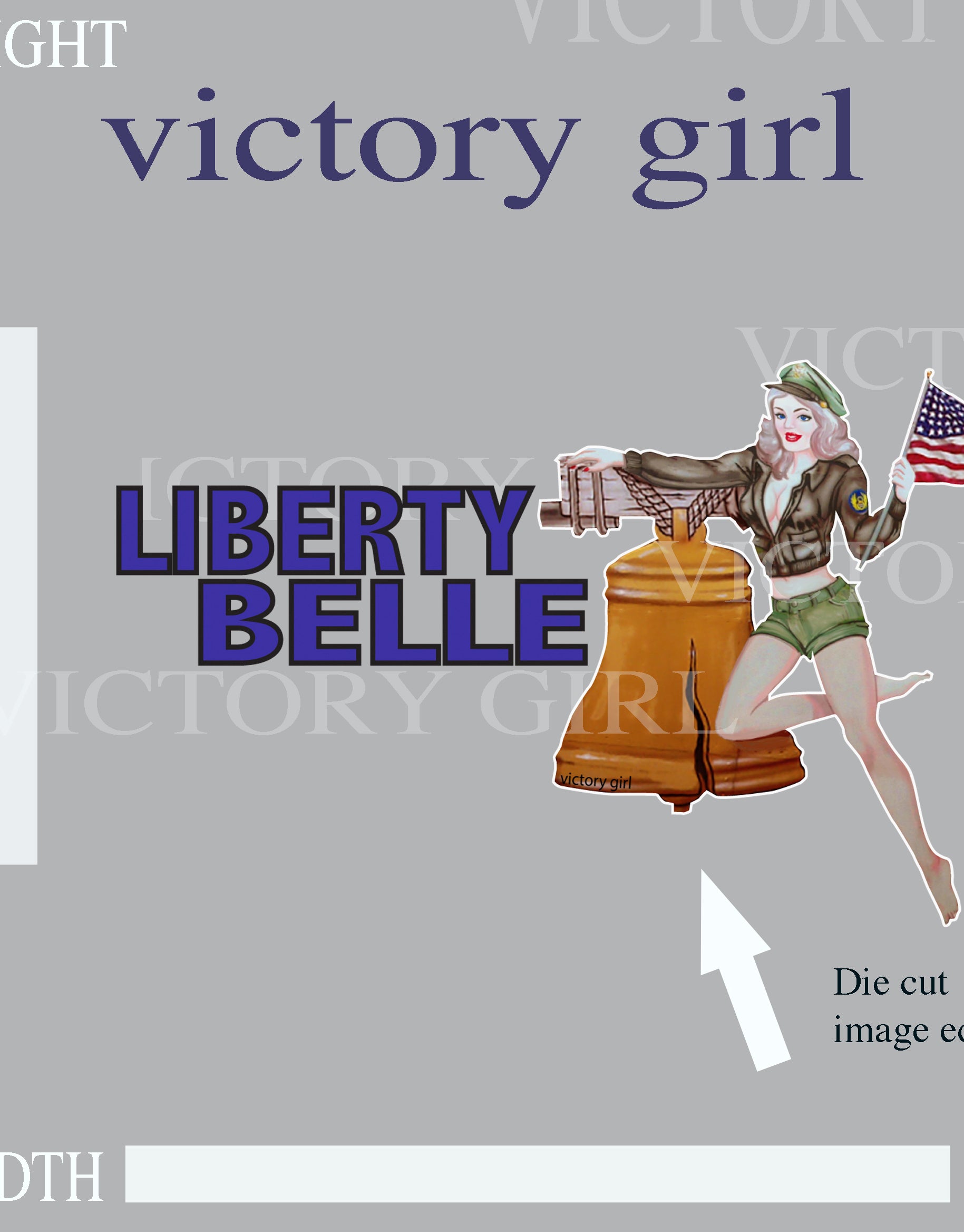 Liberty Belle Nose Art Vinyl Decal Sticker