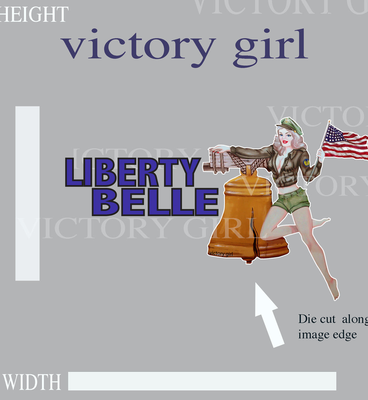 Liberty Belle Nose Art Vinyl Decal Sticker