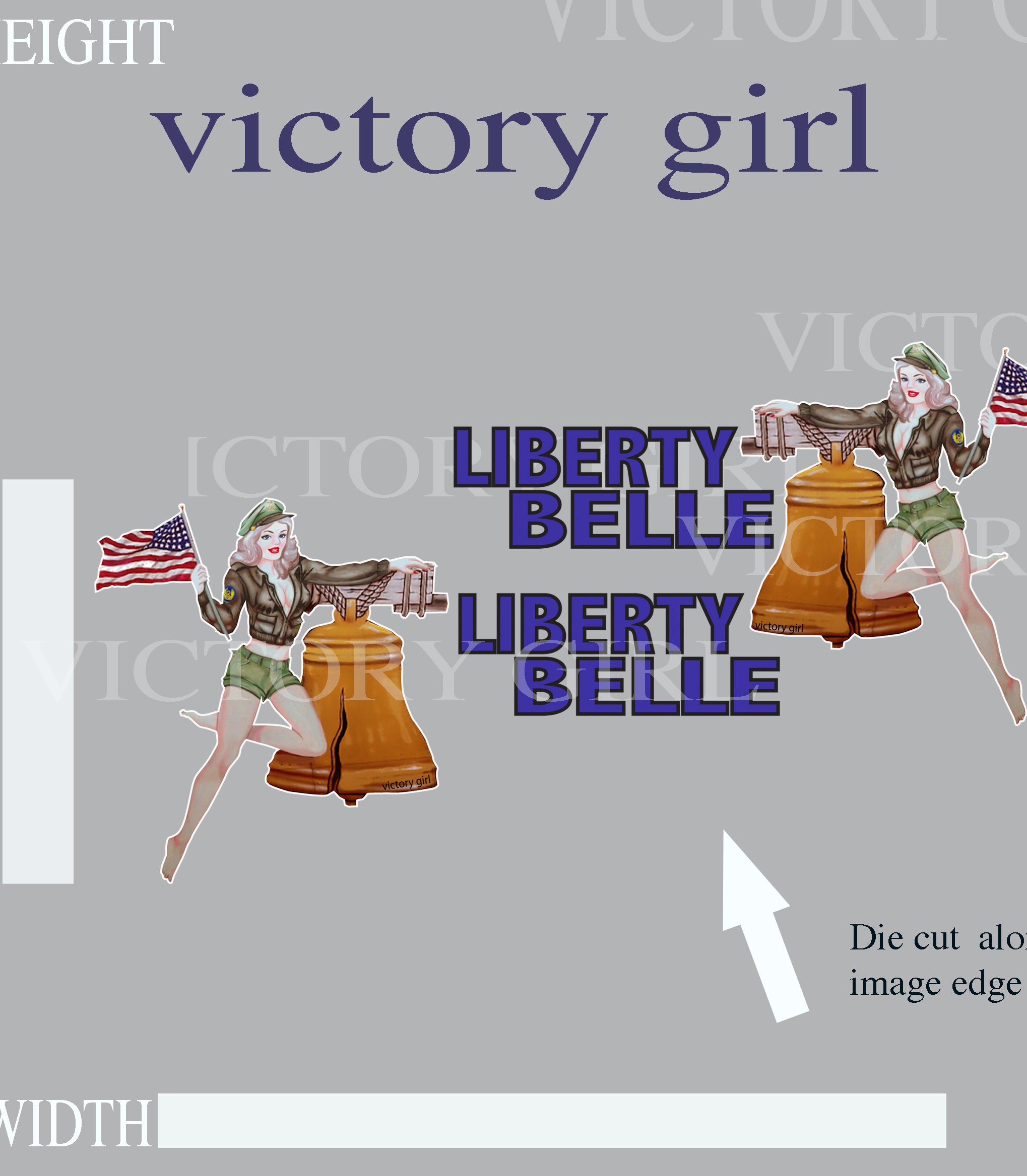 Liberty Belle Nose Art Vinyl Decal Sticker
