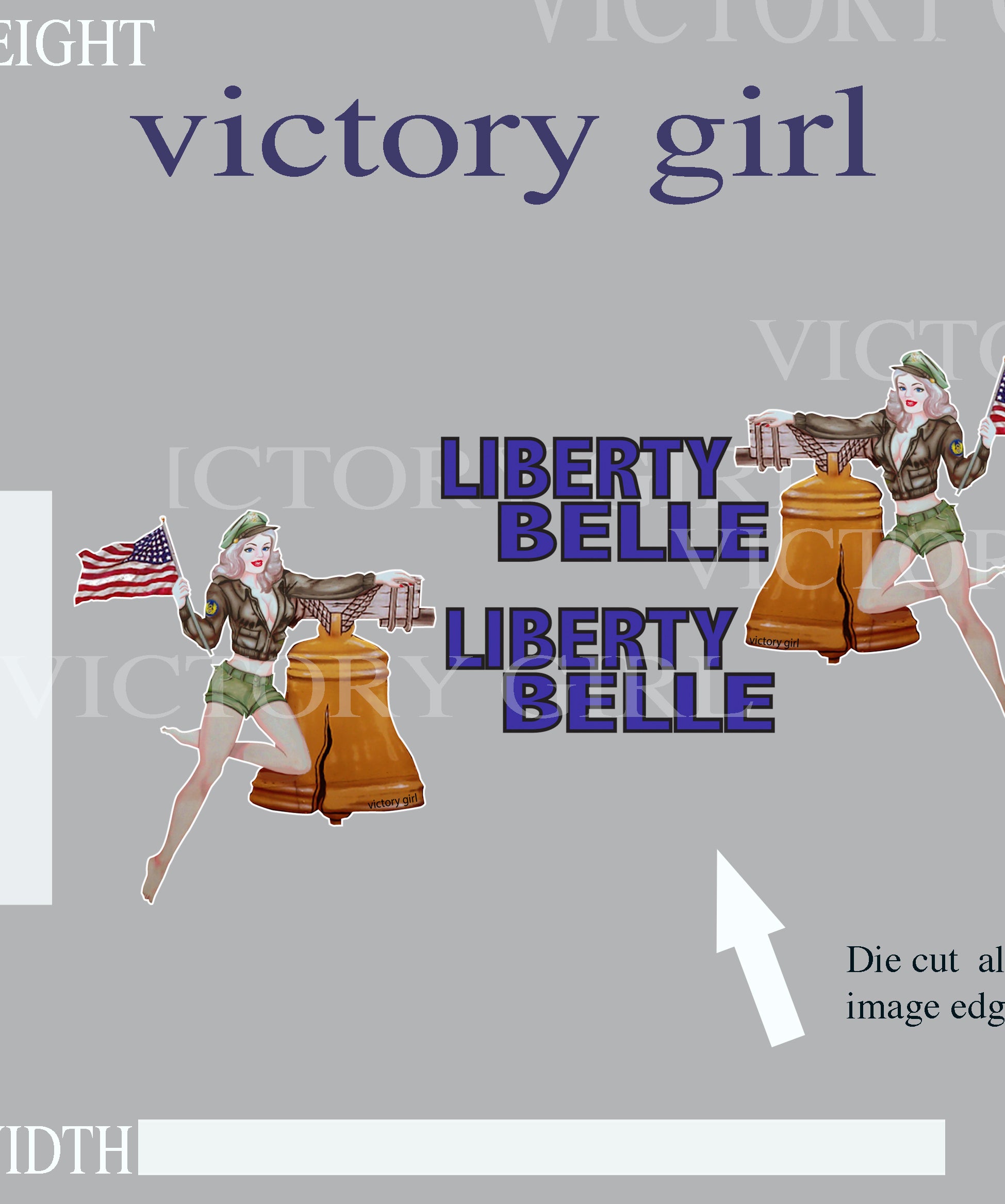 Liberty Belle Nose Art Vinyl Decal Sticker