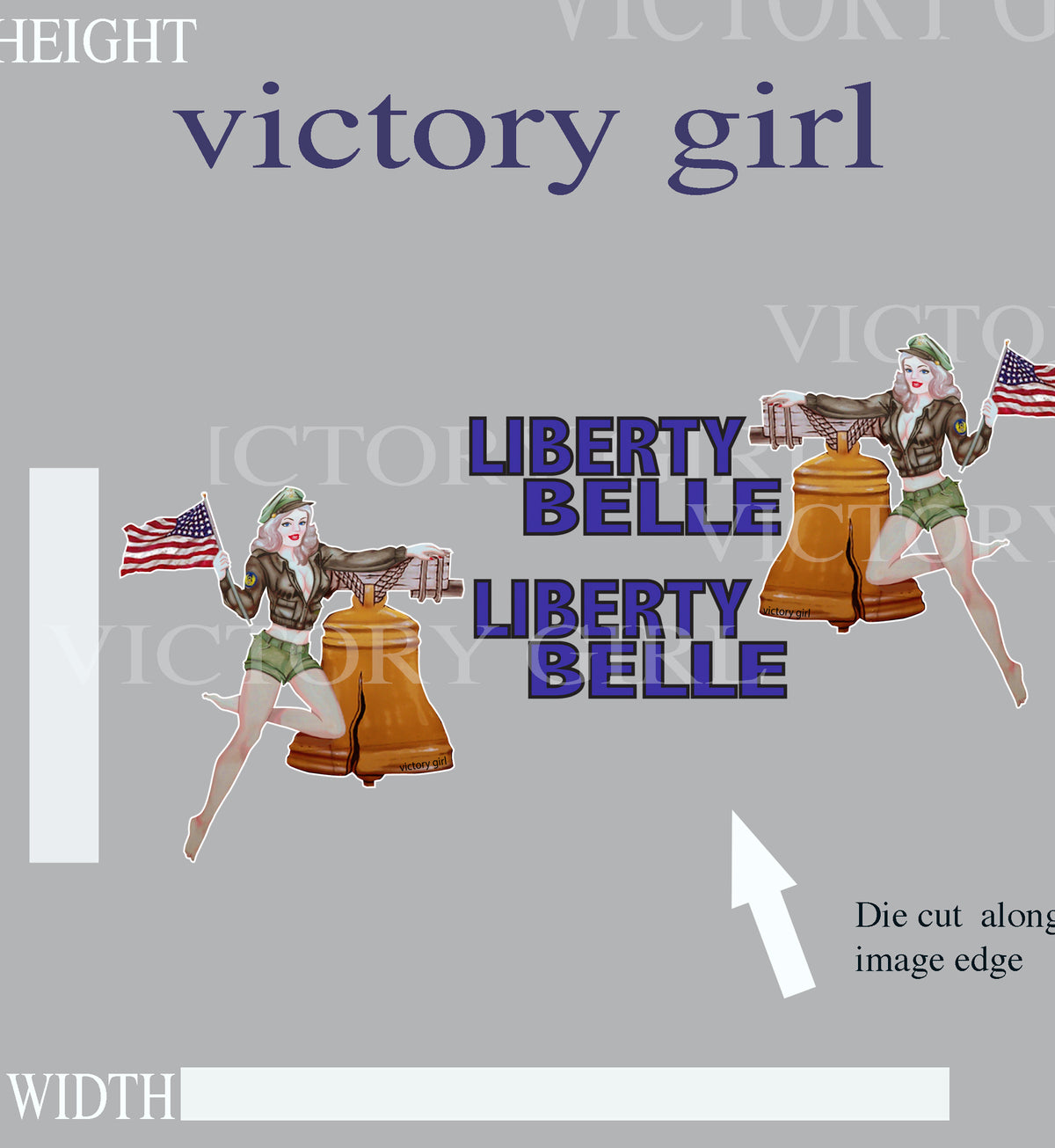 Liberty Belle Nose Art Vinyl Decal Sticker