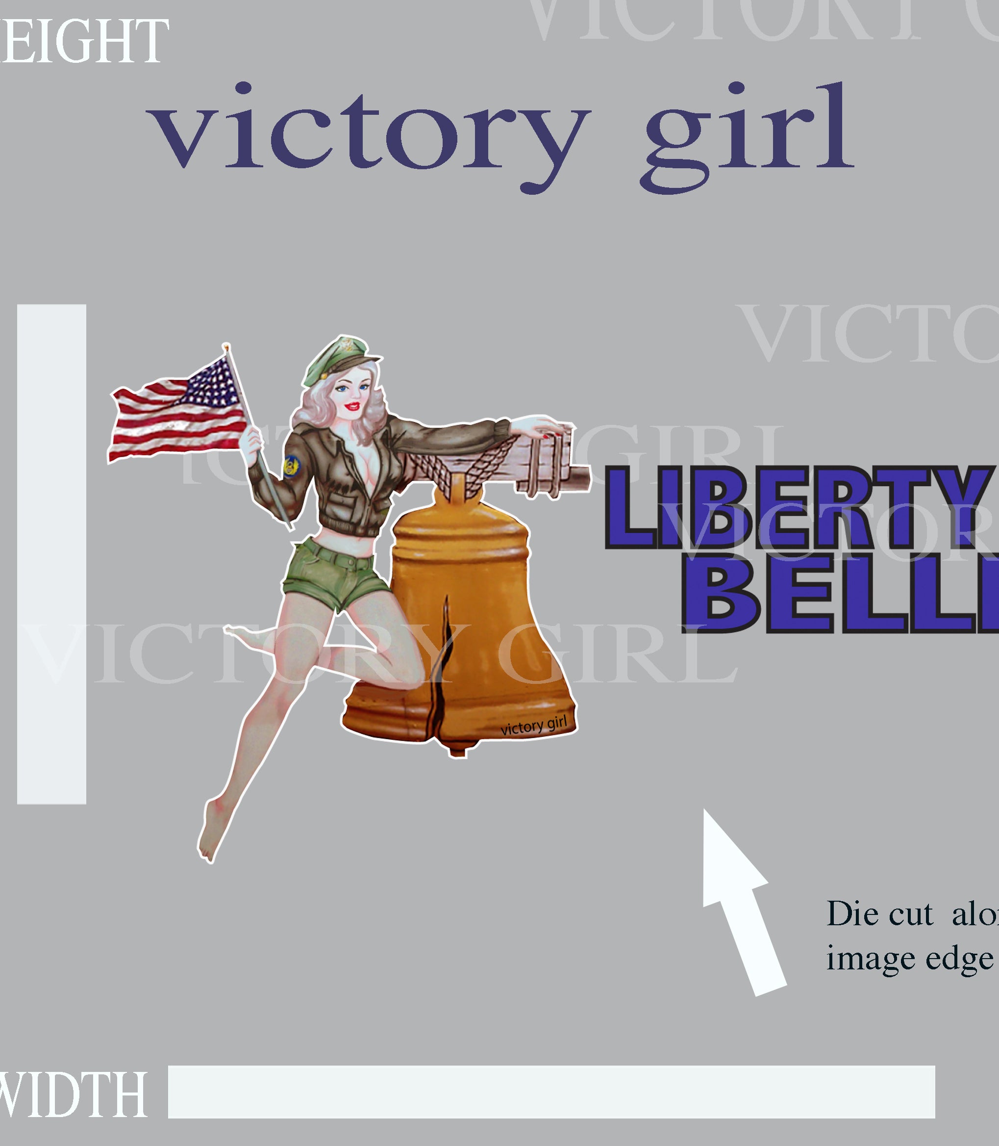 Liberty Belle Nose Art Vinyl Decal Sticker