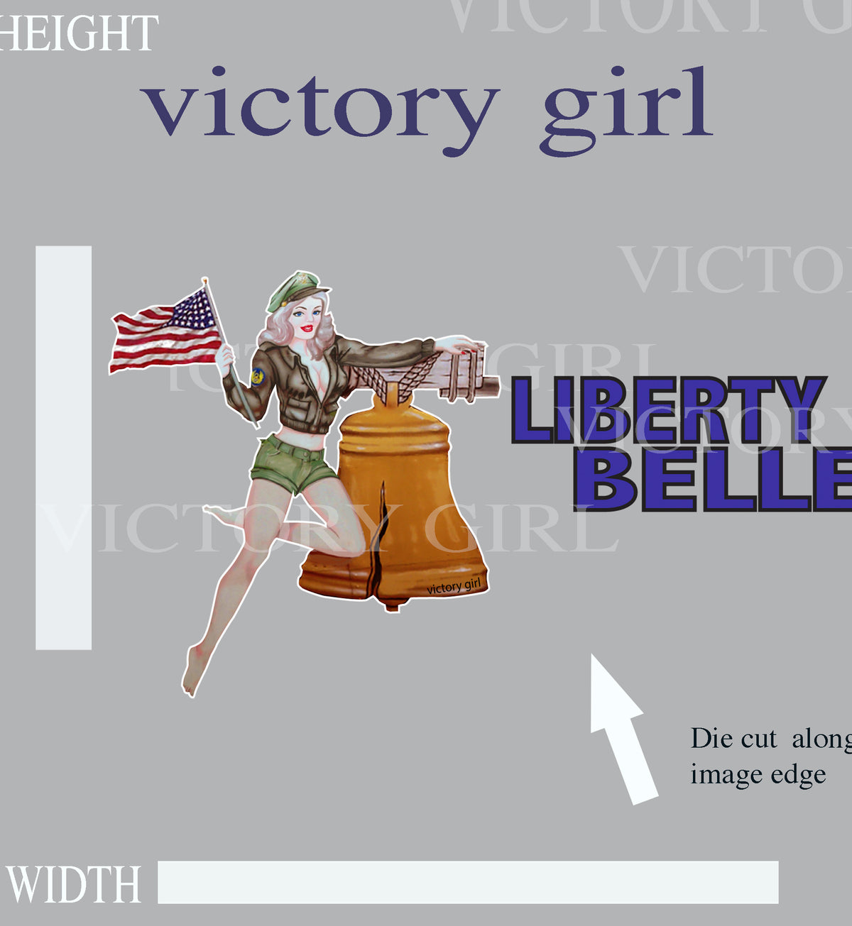 Liberty Belle Nose Art Vinyl Decal Sticker