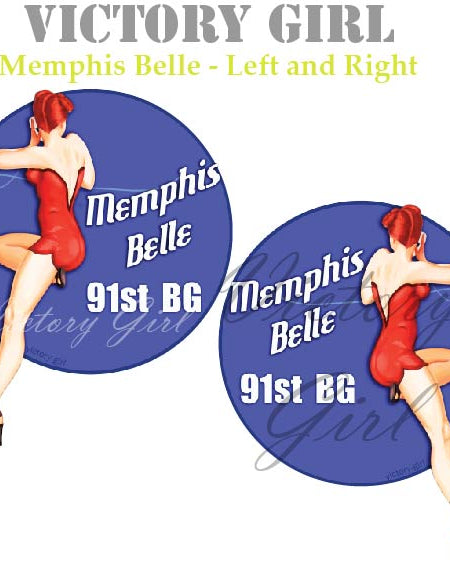 Memphis Belle -with Background Vinyl Decal Sticker