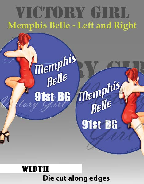 Memphis Belle -with Background Vinyl Decal Sticker