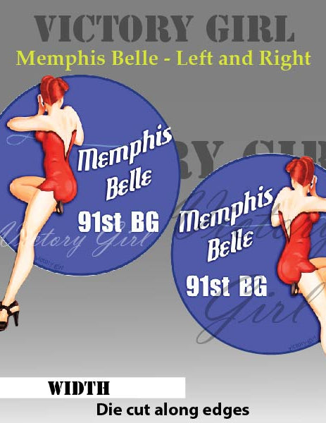 Memphis Belle -with Background Vinyl Decal Sticker