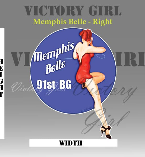 Memphis Belle -with Background Vinyl Decal Sticker
