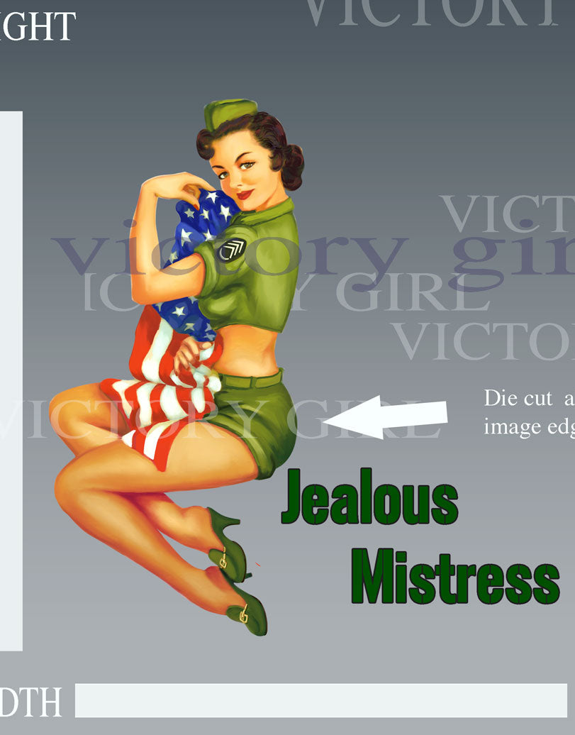 Jealous Mistress - Staff Sgt Green Fatigues Vinyl Decal Sticker