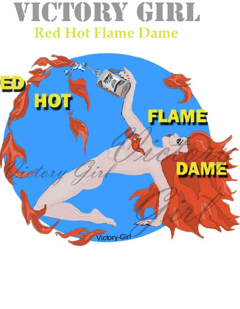 Red Hot Flame Dame Nose Art Vinyl Decal Sticker