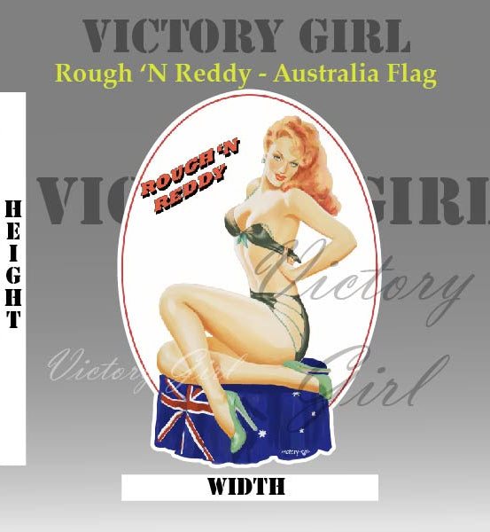 Rough Reddy - with Australian Flag Vinyl Decal Sticker