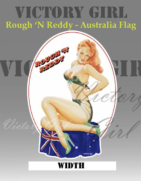 Rough Reddy - with Australian Flag Vinyl Decal Sticker