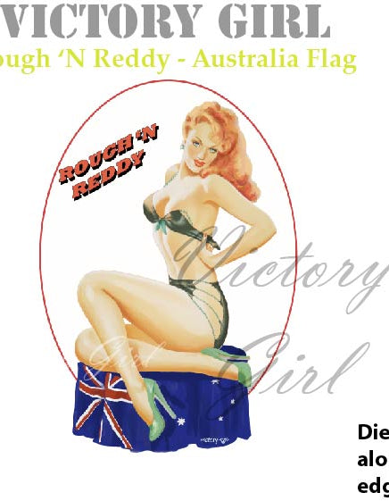 Rough Reddy - with Australian Flag Vinyl Decal Sticker