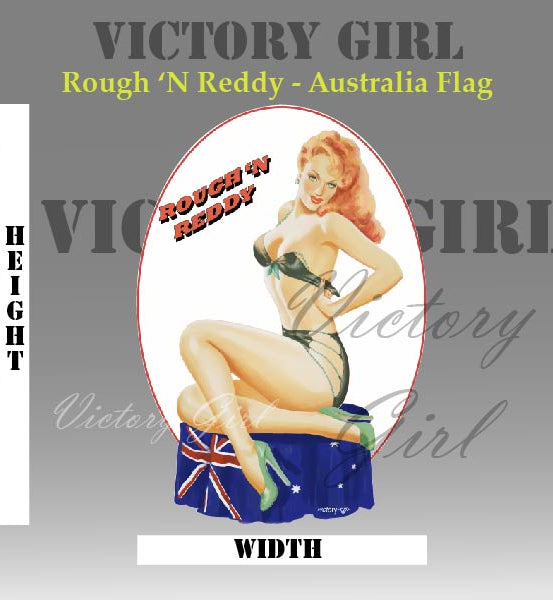 Rough Reddy - with Australian Flag Vinyl Decal Sticker