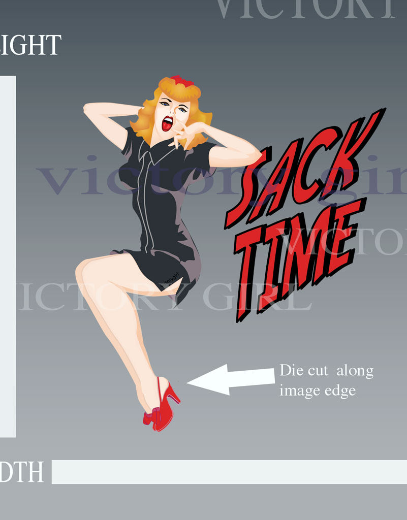 Sack Time - Black Dress Vinyl Decal Sticker