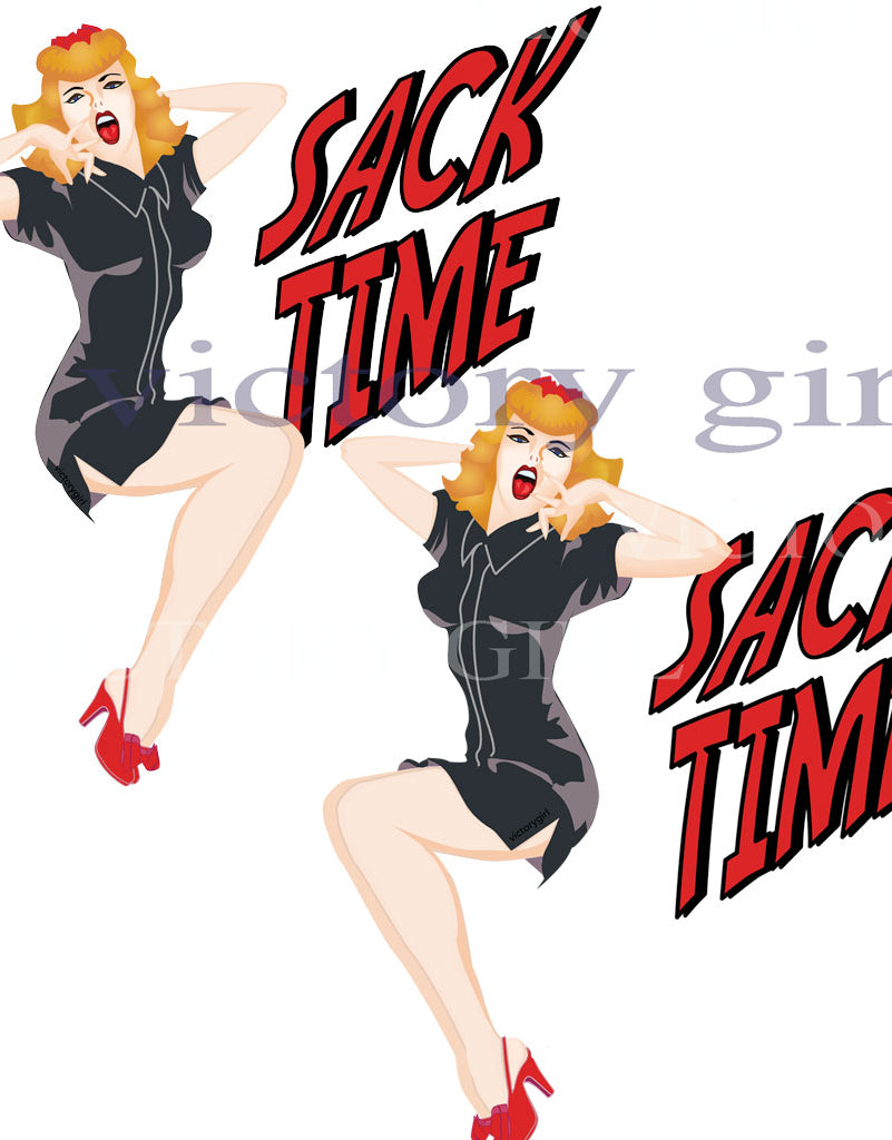 Sack Time - Black Dress Vinyl Decal Sticker
