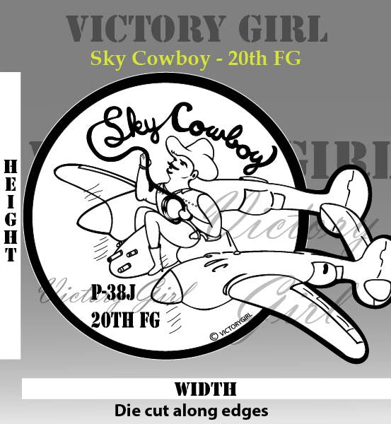Sky Cowboy P-38 Vinyl Decal Sticker
