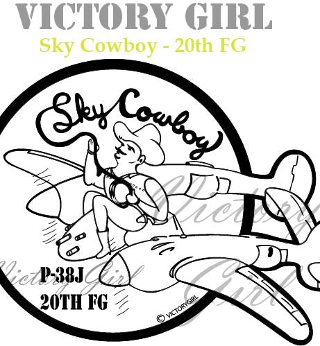 Sky Cowboy P-38 Vinyl Decal Sticker