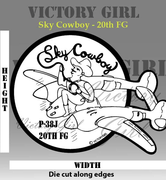 Sky Cowboy P-38 Vinyl Decal Sticker