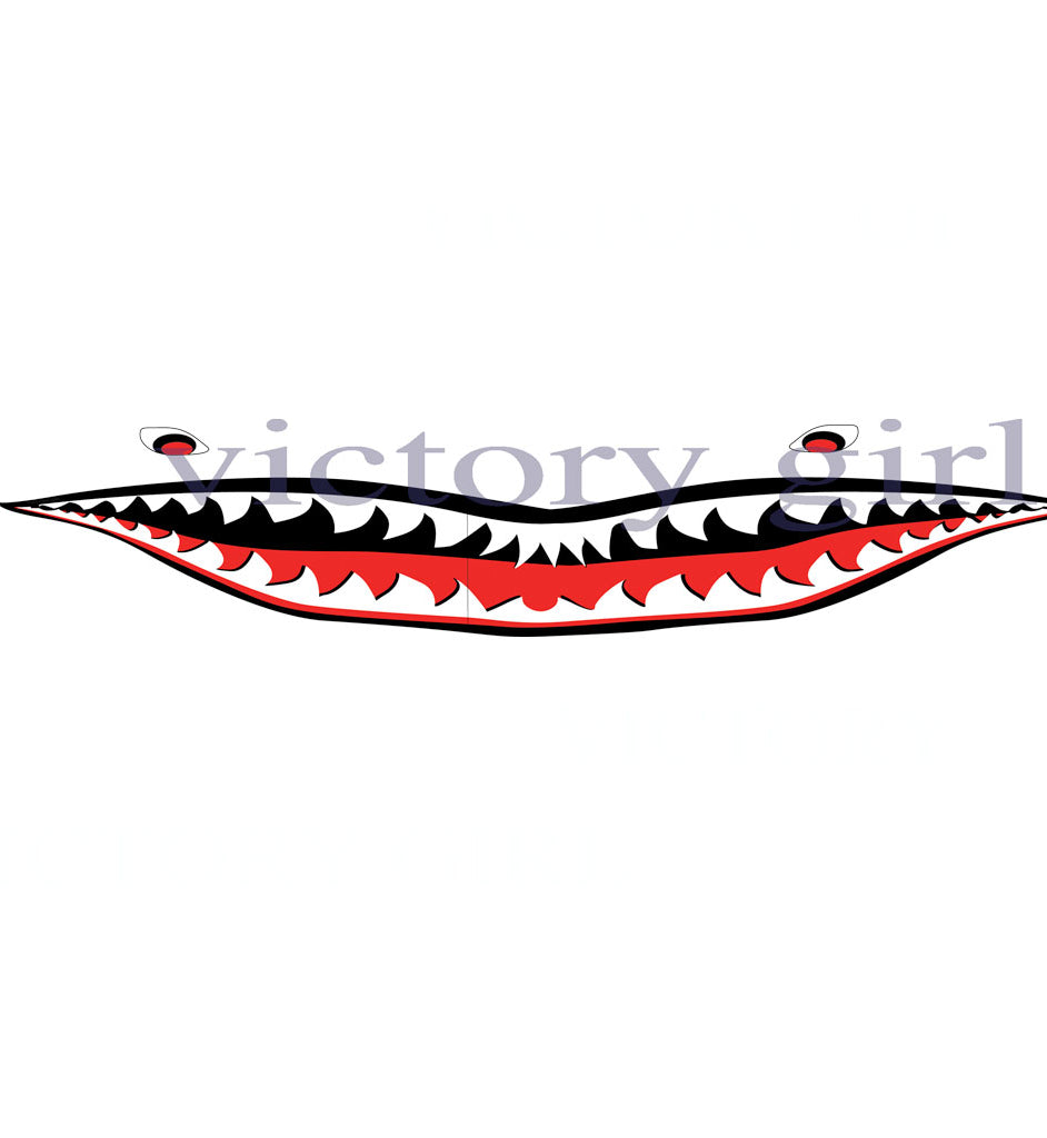 Full Mouth Shark Teeth Vinyl Decal Sticker