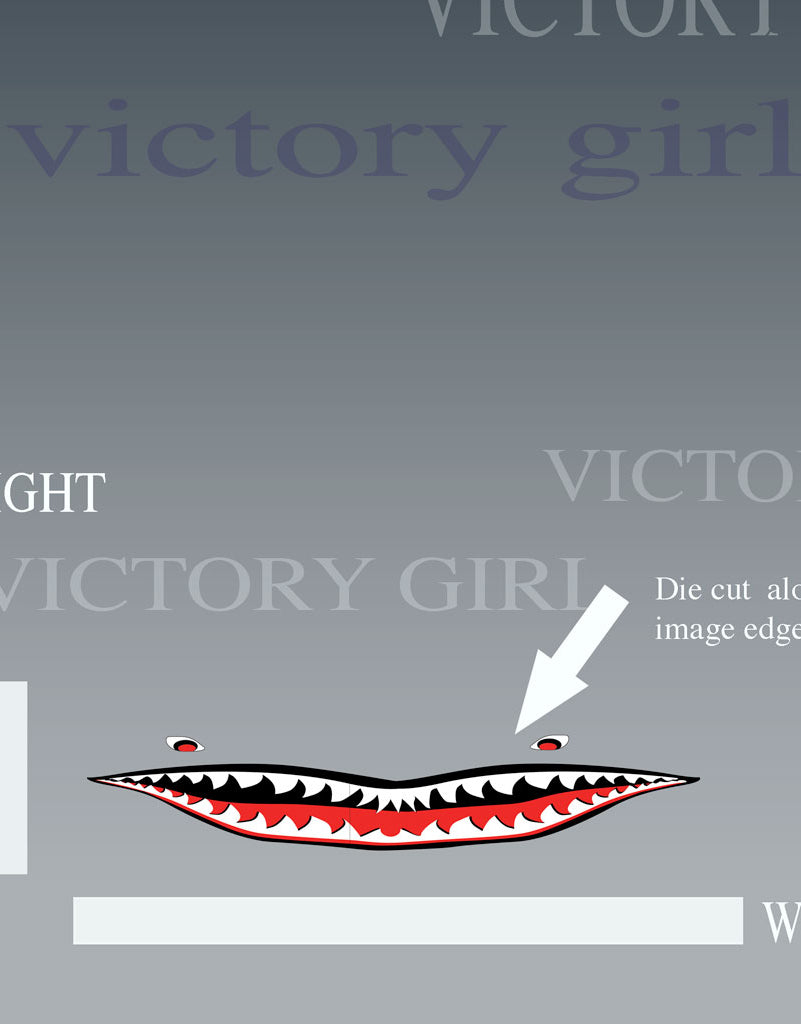 Full Mouth Shark Teeth Vinyl Decal Sticker