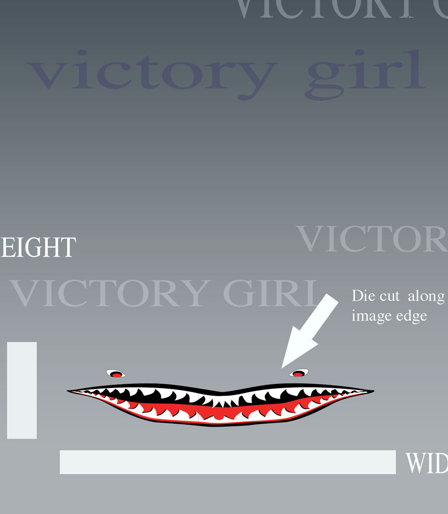 Full Mouth Shark Teeth Vinyl Decal Sticker