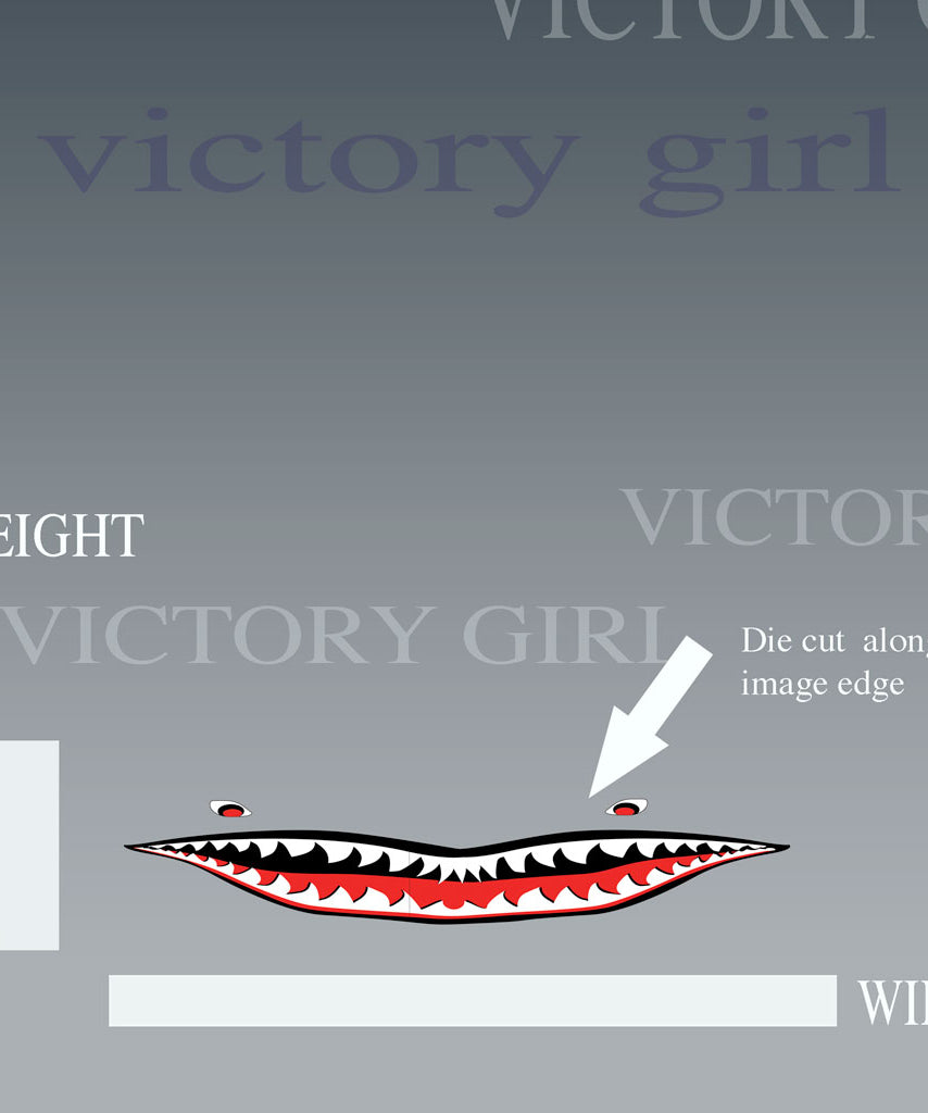 Full Mouth Shark Teeth Vinyl Decal Sticker