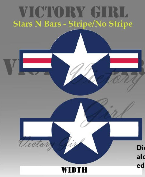 US AAF Stars n Bars Vinyl Decal Sticker