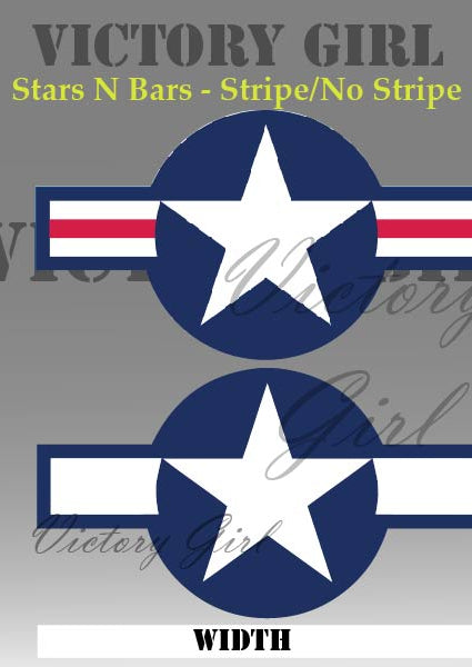 US AAF Stars n Bars Vinyl Decal Sticker
