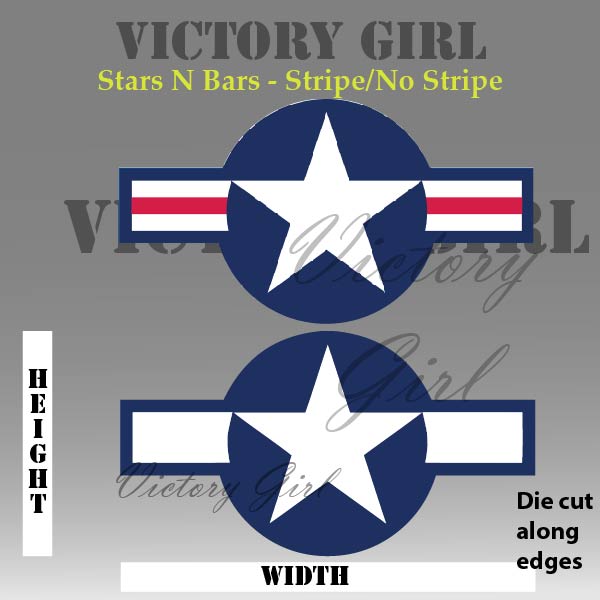 US AAF Stars n Bars Vinyl Decal Sticker